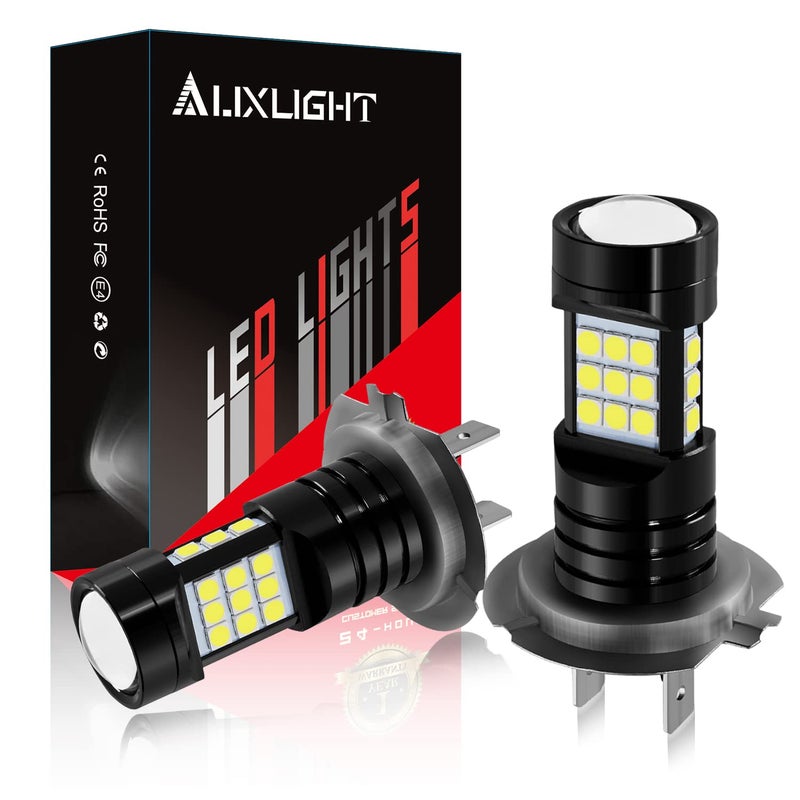 AUXLIGHT H7 LED Fog Light DRL Bulbs, 2400 Lumens Extremely Bright H7LL LED Bulbs Replacement for Cars, Trucks, 6000K Xenon White - Image 1